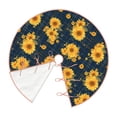 thumbnail image 3 of Salouo Blue Striped Sunflower A Christmas Tree Skirt 36" Farmhouse Christmas Decorations Snowman Xmas Tree Skirt Tree Mat for Holiday Party Decor, 3 of 8
