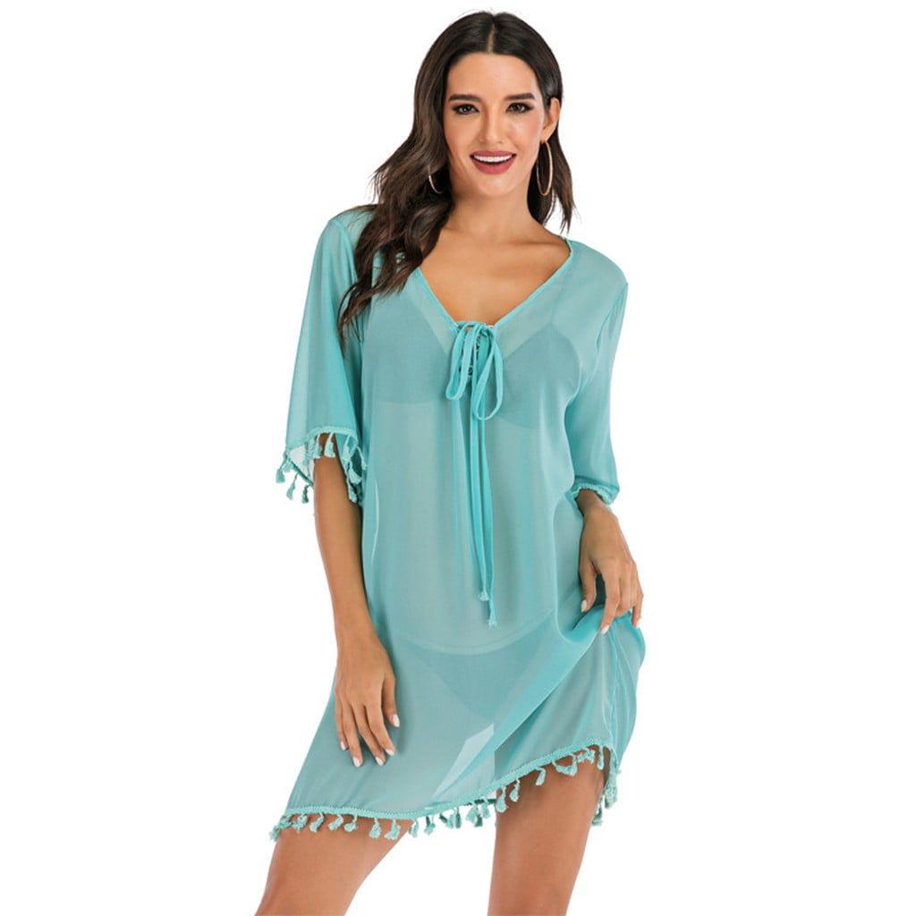 green tassel dress