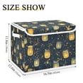 thumbnail image 5 of Yayeee Collapsible Storage Bin with Lid Fabric Closet Decorative Basket with Handles, Orange Fireflies Pattern, 5 of 7