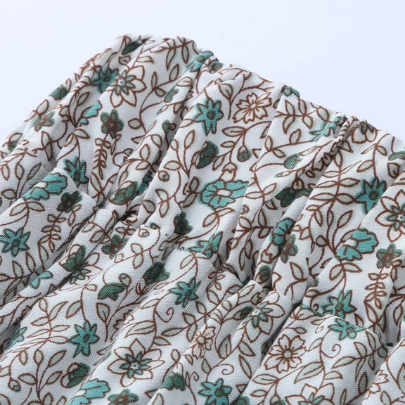 Vedolay Mini Skirts For Women Women's Vintage A-line Printed Pleated Flared Midi Skirt with Pockets,Green L