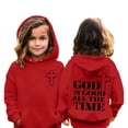 thumbnail image 2 of GDREDA Chandails de Noël pour Fille Chandail Imprimé à Col Rond Manches Longues Sweat à Capuche Rouge, 3-4 Ans, 2 of 7