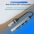 thumbnail image 3 of Injueey Dispositivos Hub USB 5 en 1, dispositivo adaptador externo multipuerto, estación de acoplamiento convertidor divisor de transferencia Cables de computadora, 3 of 6