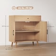 thumbnail image 3 of HOMCOM 30" Farmhouse Sideboard Buffet Cabinet with Patterned Doors, Oak, 3 of 10