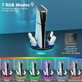 thumbnail image 2 of Soporte vertical para consolas PS5/PS5 Slim/PS5 Pro con estación de carga para dos mandos, 7 luces RGB, negro, 2 of 7