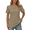 Khaki, variant on Weardear Womens Short Sleeve Tops Pleated Round Neck Casual T Shirts Blouses