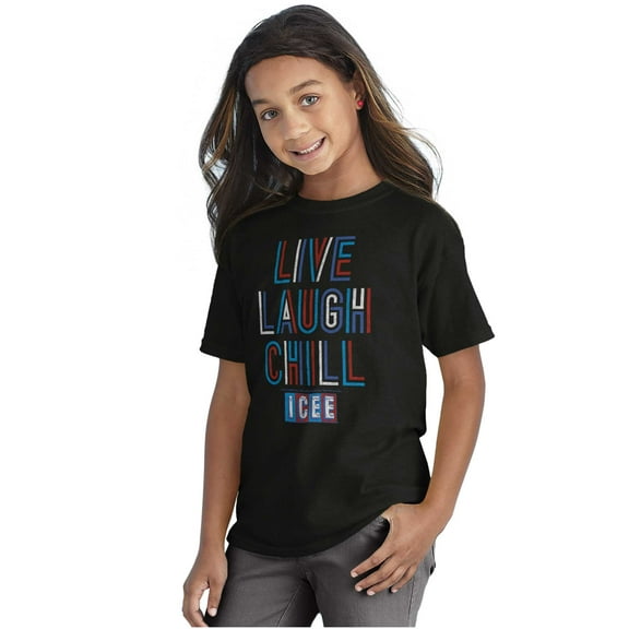 Live Laugh Chill Icee Logo Retro Crewneck T Shirts Boy Girl Teen Brisco Brands XS