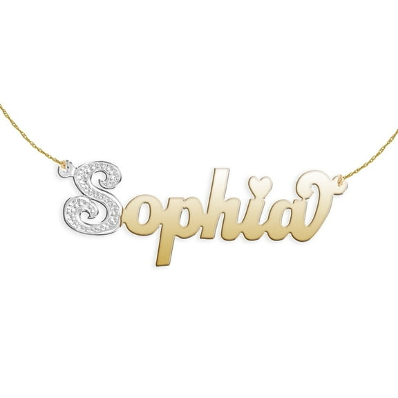24K Gold Plated Sterling Silver Personalized Name Necklace with Name of Your Choice - Made in USA