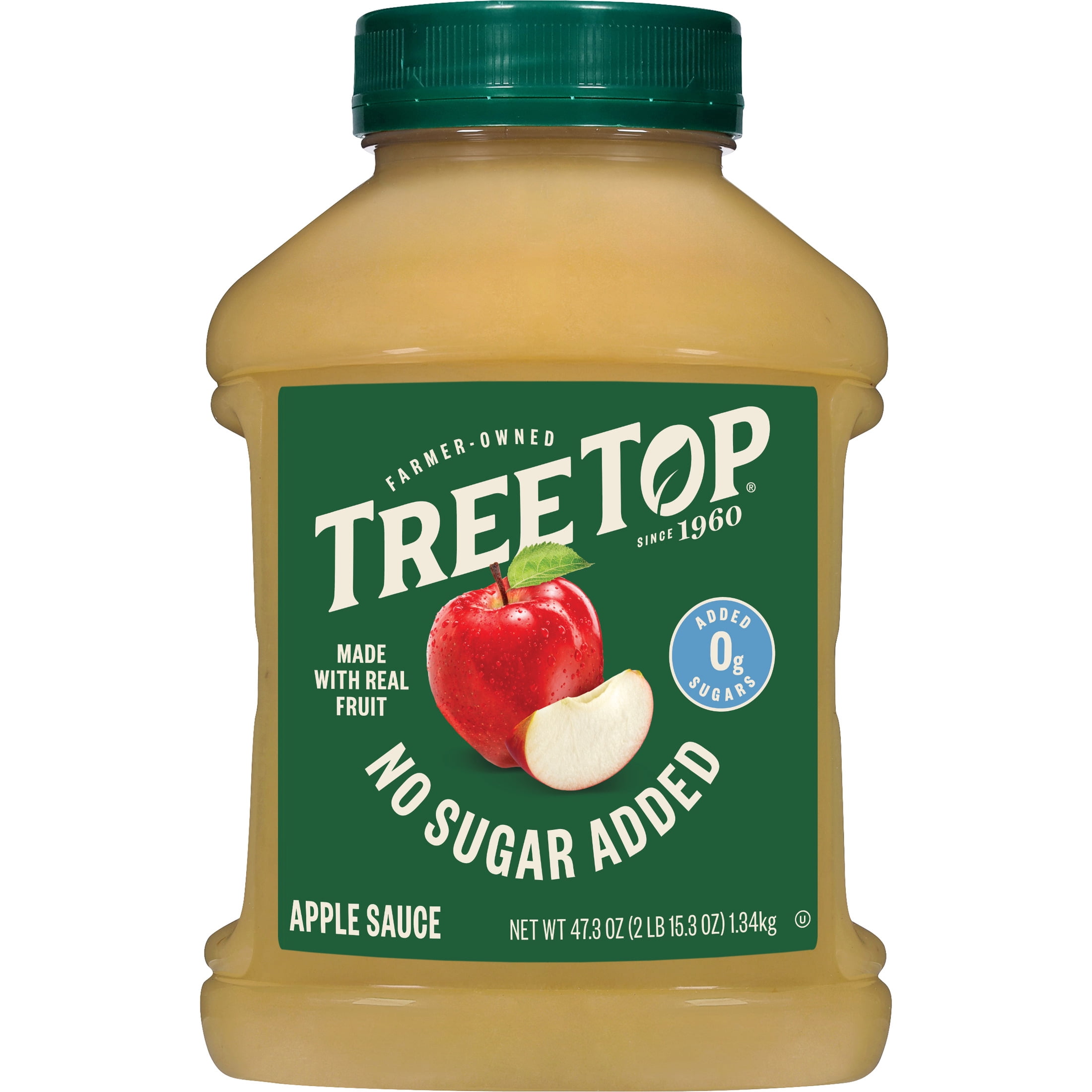 (5 pack) Tree Top No Sugar Added Apple Sauce Jar, No Artificial Flavors or Colors, 47.3 Oz