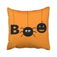 thumbnail image 1 of EREHome Hanging Word Boo Text with Smiling Sad Black Pumpkin Spider Insect Silhouette Happy Pillow Case Pillow Cover 16x16 inch Throw Pillow Covers, 1 of 1