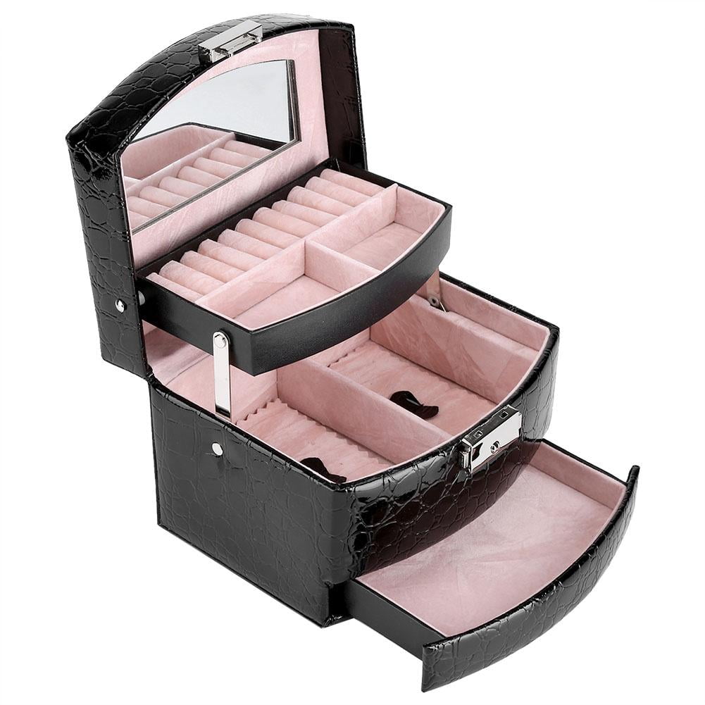 Rose Shape Jewelry Organizer Box Storage with Velvet Scratch Protection 