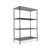 Alera ALESW504824BL Industrial Heavy-Duty Wire Shelving Starter Kit, 4-Shelf, 48w X 24d X 72h, Black