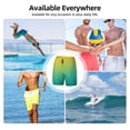 thumbnail image 5 of Kdxio Teal To Yellow Gradient Print Men's Swim Trunks with Compression Liner 7 Inch Inseam Quick Dry Swim Shorts, 5 of 5