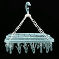thumbnail image 4 of Underwear Hanger, Laundry Hanger, With 32 Clips PP Windproof Hook For Baby Clothes Socks Blue, 4 of 8