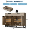 thumbnail image 3 of BeesClover 55" Sideboard Buffet Cabinet, Large Modern Kitchen Storage Cabinet with 2 Drawers and 4 Doors, Coffee Bar Buffet Table for Dining Room or Kitchen, 3 of 8