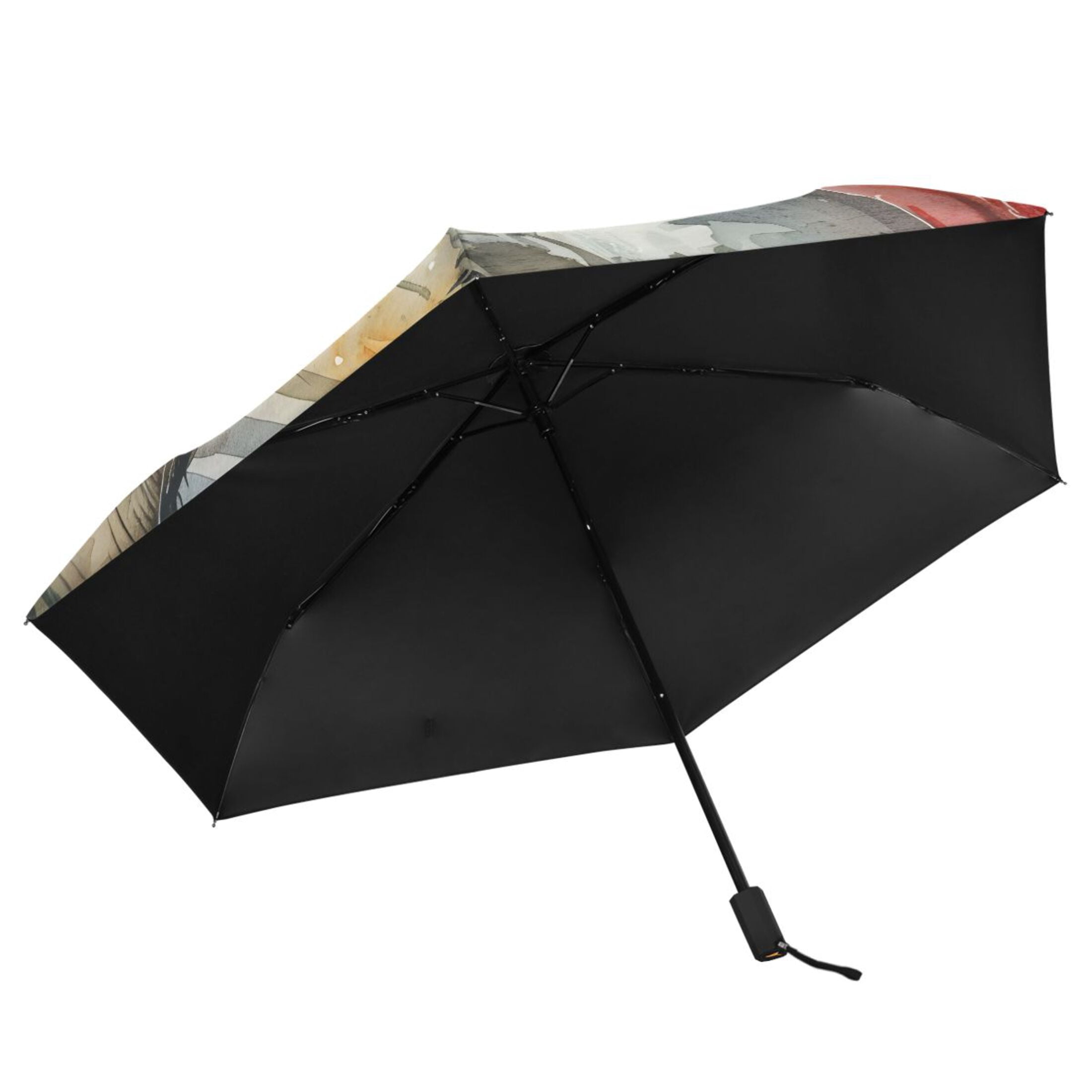 Wolf and Red Clothed Girl Compact Sun Umbrella Windproof Travel Umbrellas for Rain Strong Portable UV Protection