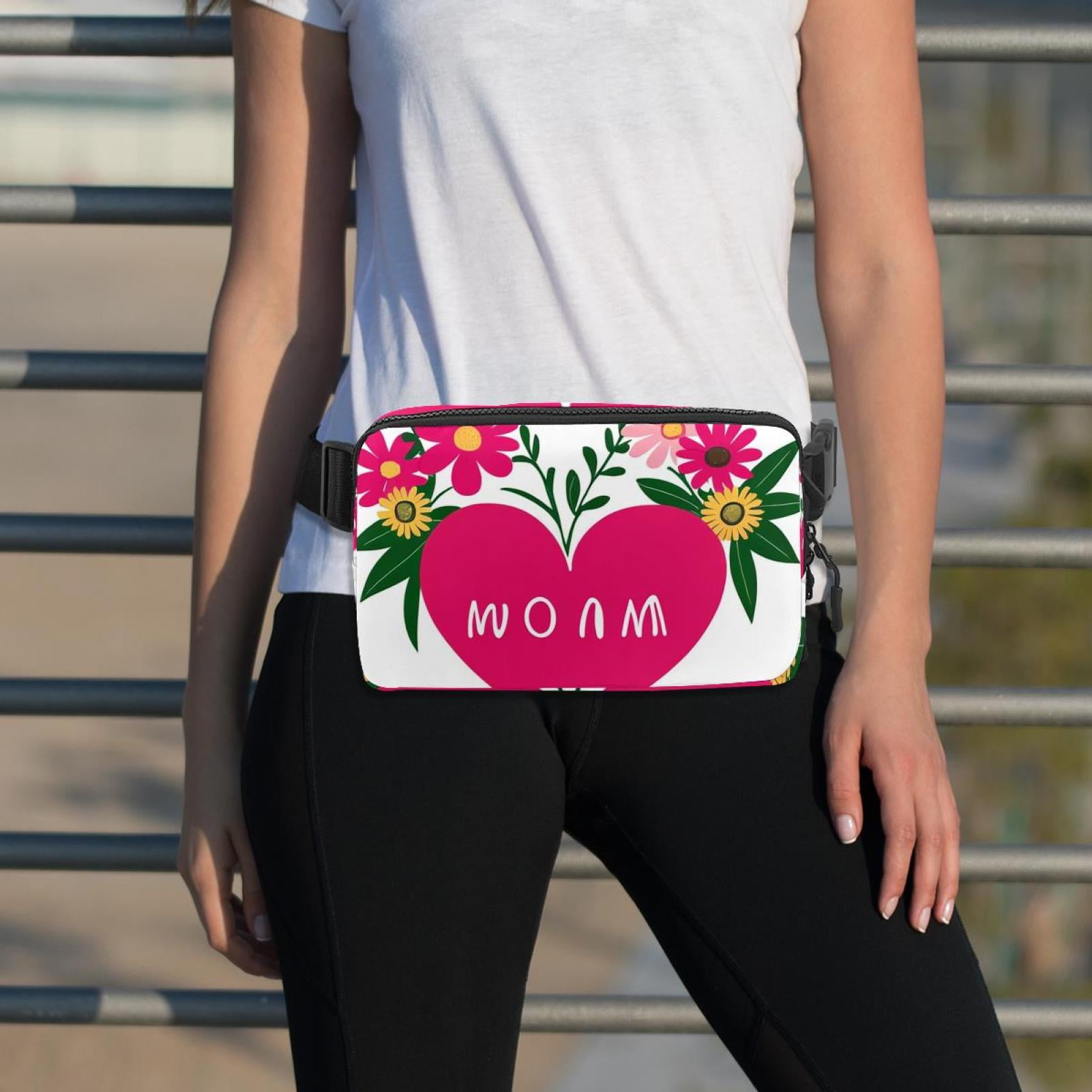 Mother's Day Lightweight Adjustable Running Belt with Extension Strap - Unisex Fanny Pack Belt Bag