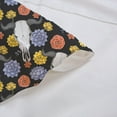 thumbnail image 4 of Cattle Skull Window Valances,Hand Drawn Retro Flowers Plant Valance Curtains for Kitchen Bathroom,Exotic Tribal Wildlife Animal Kitchen Window Curtains Over Sink 52" W X 18" L, 4 of 6