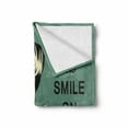 thumbnail image 2 of Vintage Woman Soft Flannel Fleece Throw Blanket, Pop Art Woman Smiling in Comics Style with Words, Cozy Plush for Indoor and Outdoor Use, 50" x 70", Reseda Green Black Ivory, by Ambesonne, 2 of 6