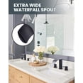 thumbnail image 4 of WOWOW Waterfall Bathroom Faucet 3 Holes 8Inch Widespread Bathroom Sink Faucet, 4 of 7