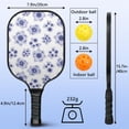 thumbnail image 3 of Pickleball Paddles Set,Pioneer Flower Floral Print Pattern Fiberglass Surface Pickleball Racket Set with 2 Indoor Outdoor Pickleball Balls and Pickleball Bag,Pickle-ball Equipment, 3 of 6