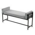 thumbnail image 2 of LumiSource Black Metal, Grey Wood, Light Grey Fabric Kari Bench, 2 of 4