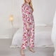 thumbnail image 3 of Balery Strawberry Popsicle Conjunto de Pijama con Estampado para Mujer, Conjunto de Dos Piezas con Manga Larga, Ropa de Dormir Suave con Bolsillos, Pijamas Cómodos-Large, 3 of 7