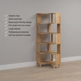 thumbnail image 5 of Prepac Nordik 6-Tier Natural Oak Modern Mid Century Corner Bookcase, 71.5" Extra Tall Corner Shelf with Storage, Multifunctional Freestanding Bookshelf for Home Office, Living Room, Bedroom, 5 of 13