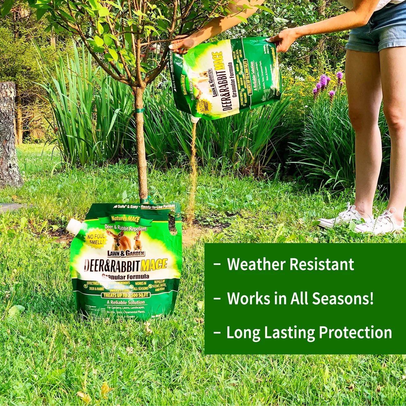 Nature's Mace Granular Deer and Rabbit Repellent, 25 lb. Bag, Covers 25,000 Sq.ft.