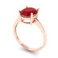 thumbnail image 2 of Solitaire Engagement Ring for Women - 2.5ct Simulated Pink Tourmaline in 14K Rose Gold Promise Ring, 2 of 6