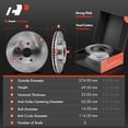 thumbnail image 2 of A-Premium 10.83 inch (275mm) Front Vented Disc Brake Rotors + Ceramic Pads Kit Compatible with Select Toyota Model - RAV4 2001 2002 2003 2004 2005 2.0L 2.4L 6-PC Set, 2 of 9