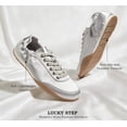 thumbnail image 3 of LUCKY STEP Retro Lightweight Fashion Sneakers Comfort Satin Ballet Casual Shoes,Silver,Womens, 3 of 11