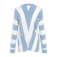 thumbnail image 6 of GEWSEY Sweaters for Women 2025 Long Sleeve Striped Knitted V Neck Pullover Jumper Tops Fall Outfits Fashion Clothing (Light Blue, XXL), 6 of 6