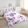 thumbnail image 3 of Manfei Purple Splatter Ink Bedding Sets Twin with Comforter,Butterfly Duvet Insert,Girls Butterflies Comforter Sets Twin Size For Girls,Ultra Soft Bedroom Decor Reversible,2pcs, 3 of 8