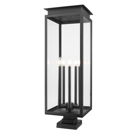 Z-Lite 5018Phxls-Sqpm Nova 5 Light 37" Tall Pier Mount Post Light - Black