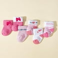 thumbnail image 6 of 6 Pack Newborn Baby Socks Thick Turn Cuff Fun Essential Terry Cotton Rich Infant Socks for 0-12 Unisex Girls Boys, 6 of 7