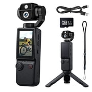 E EYAFA 32GB 4K HD Action Camera Auto Focus Handheld Camcorder Portable Pocket Video Recorder for Outdoor Travel Conference Recording