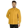 thumbnail image 3 of Bestman Solid Long Sleeve Shirt For Mens Front Double Button Placket Chinese Collar Shirt, 3 of 7