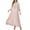 Pink, variant on HAOTAGS Boho Maxi Dress Medium Sleeve V Neck Formal Dresses for Women Printed Satin Denim Dress for Women Pink M