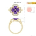 thumbnail image 5 of ANGARA Natural 1.4 Ct. Amethyst with Diamond Halo Ring in 14K Yellow Gold for Women (Ring Size: 11.5), 5 of 10