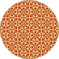 thumbnail image 1 of Ahgly Tapis Rond Lavable en Machine Intérieur Transitionnel Néon Rouge, 3 Pieds Rond, 1 of 7