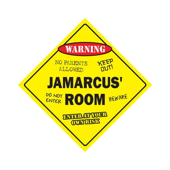 Jamarcus' Room Sign Crossing Zone Xing | Indoor/Outdoor | 20" Tall kids bedroom decor door children's name boy girl