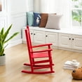 thumbnail image 3 of BplusZ Child Porch Rocker Paint Wood Indoor Rocking Chair, Red, 3 of 7