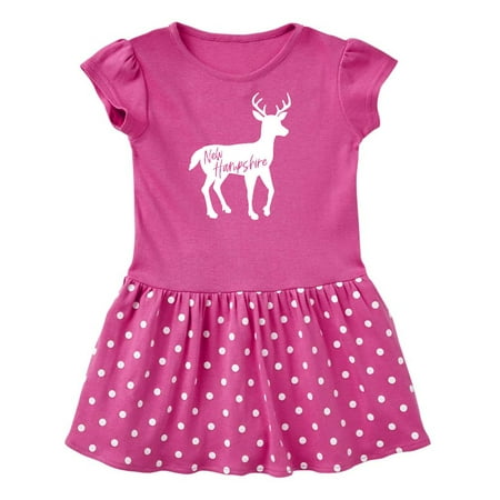

Inktastic New Hampshire White Deer Silhouette Gift Toddler Girl Dress
