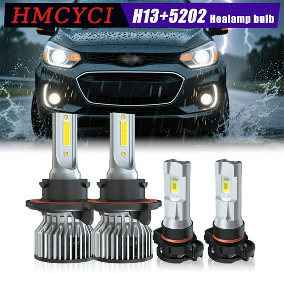 For Chevy Spark 2016-2020 6000K 4X LED Headlight High/Low Beam   Fog Light Bulbs