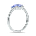 thumbnail image 2 of SZUL Women's 3/4 Carat TW Tanzanite and Diamond Flower Ring in 10K White Gold, 2 of 6