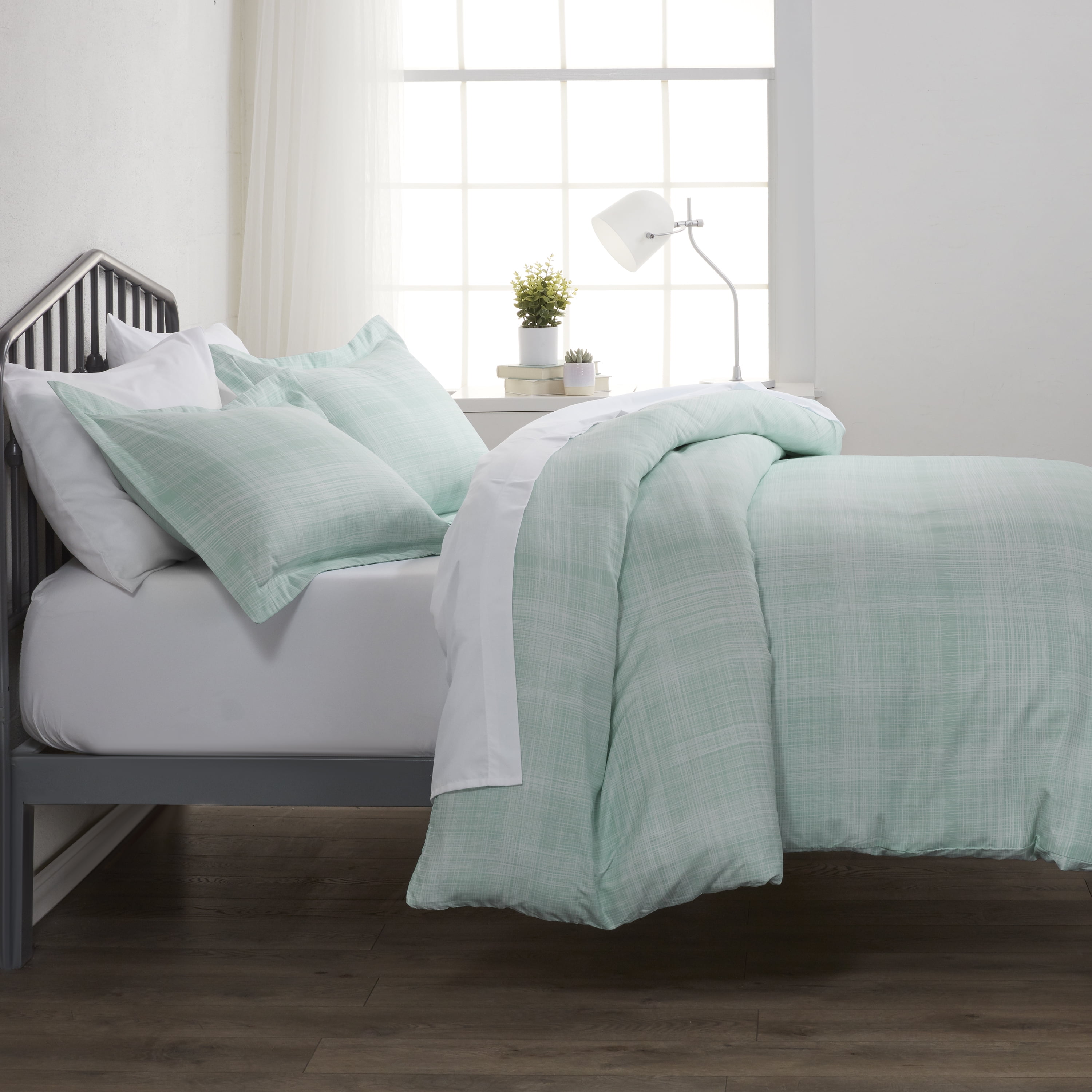 Noble Linens Forest Thatch Pattern Duvet Set 3-Piece Duvet Cover Set, King/Cal King