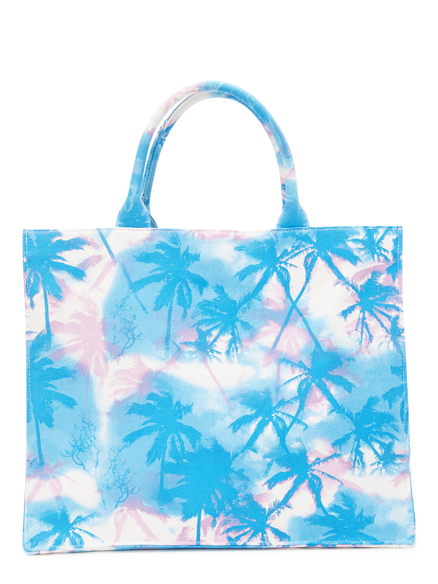 Nova Blue Neoprene Tote Bag - Blue Beach Bag Tote With Palm Leaf Design  Beach Tote Bag - Pool Bag Cute Beach Bag Travel Bag Beach Essentials