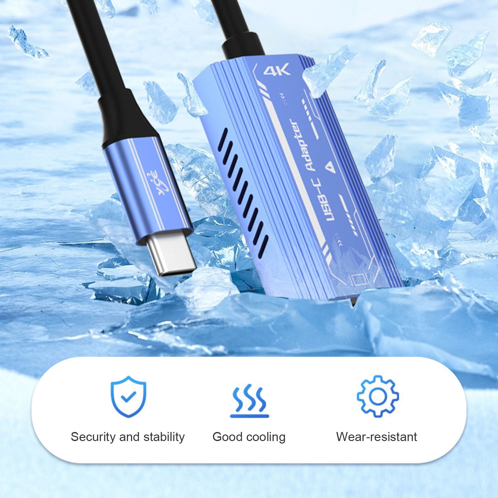 COOLHOOD USB C/HD2.0 Charging Adapter Cable Virtual Reality Glasses Power Supply Converter Cord Wire for Gaming