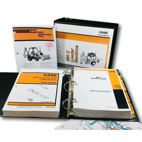 Case 480C Tractor Loader Backhoe Service Manual Parts Catalog Set