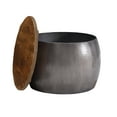 thumbnail image 2 of Powell Wesmar Metal Indoor Drum Accent Table with Storage, 18.5" Tall, Pewter, 2 of 17
